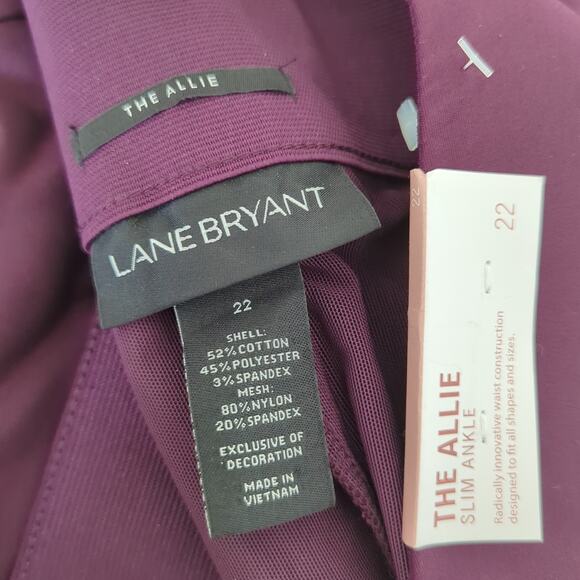 NWT Lane Bryant The Allie Dress Pants Size 22 W Lace Ankle Purple Career Chic - Picture 4 of 6